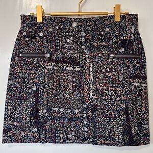 Club Monaco| Floral Soft Casual Corduroy Mini Skirt with Zipper Details Sz 00